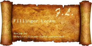 Fillinger Lenke névjegykártya